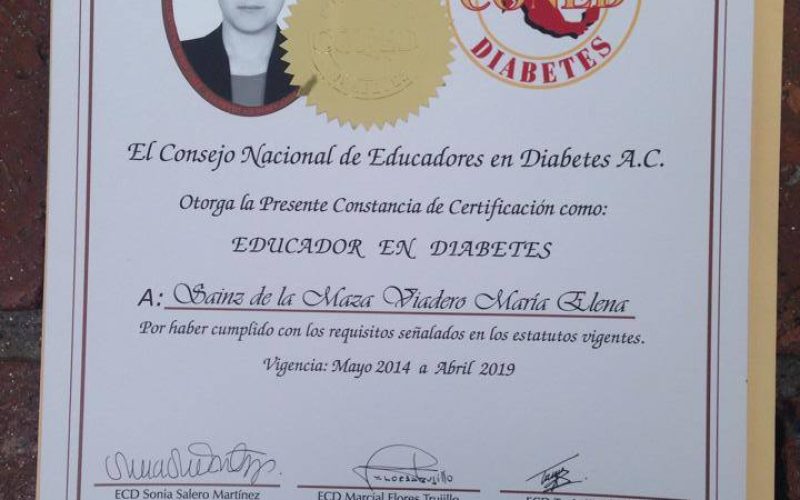 Certificado Educador en Diabetes